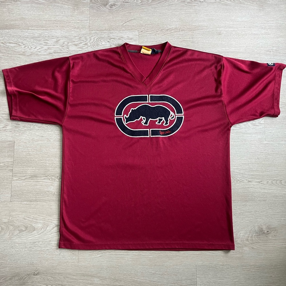 Y2K Ecko Unlimited Burgundy Jersey with Rhino Logo